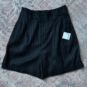 Bailey 44 Black Pinstripe High-Waist Cuffed Tillie Shorts